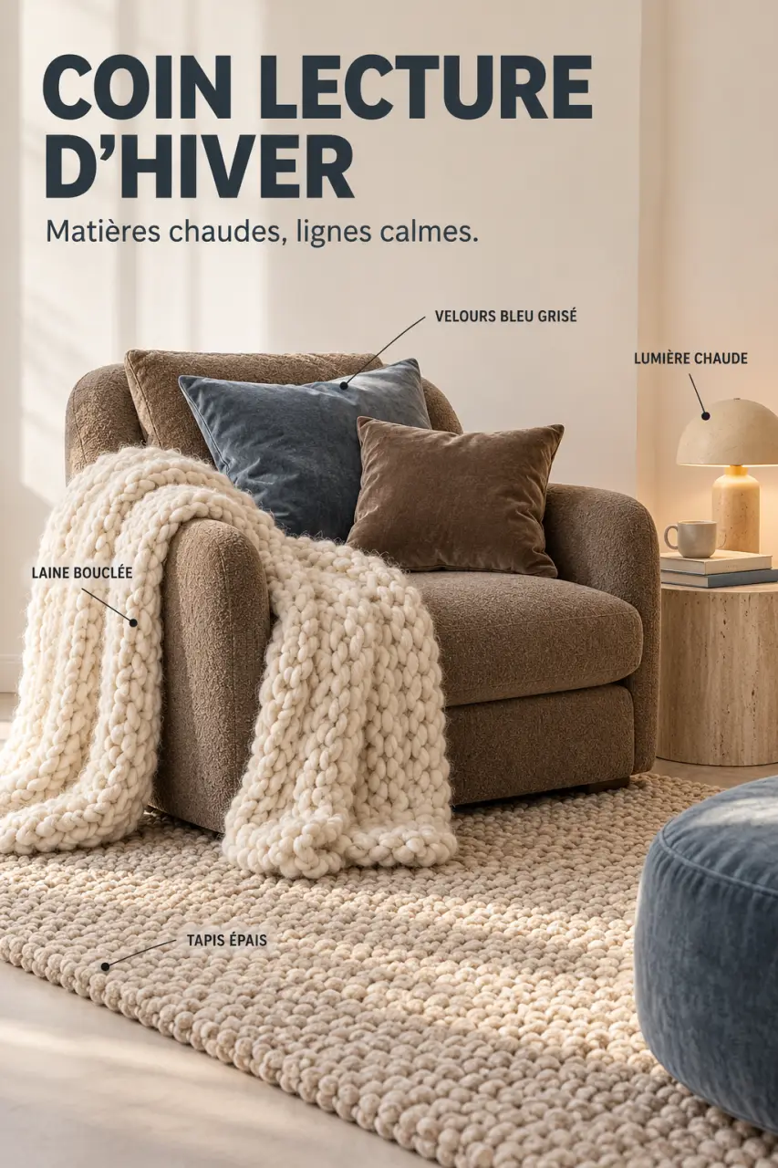 Matières textiles et lumière douce pour une décoration hiver maison