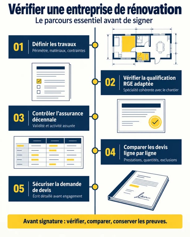Société de rénovation : étapes pour vérifier un professionnel avant de signer un devis