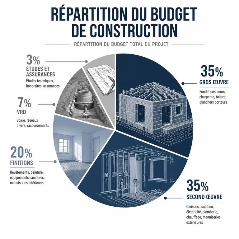 Répartition des coûts pour le prix moyen m2 construction maison