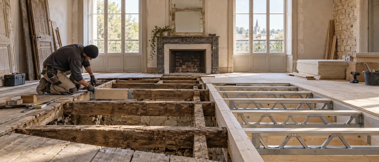 Rénover un plancher ancien sans alourdir la maison : choisir entre renforcement et remplacement