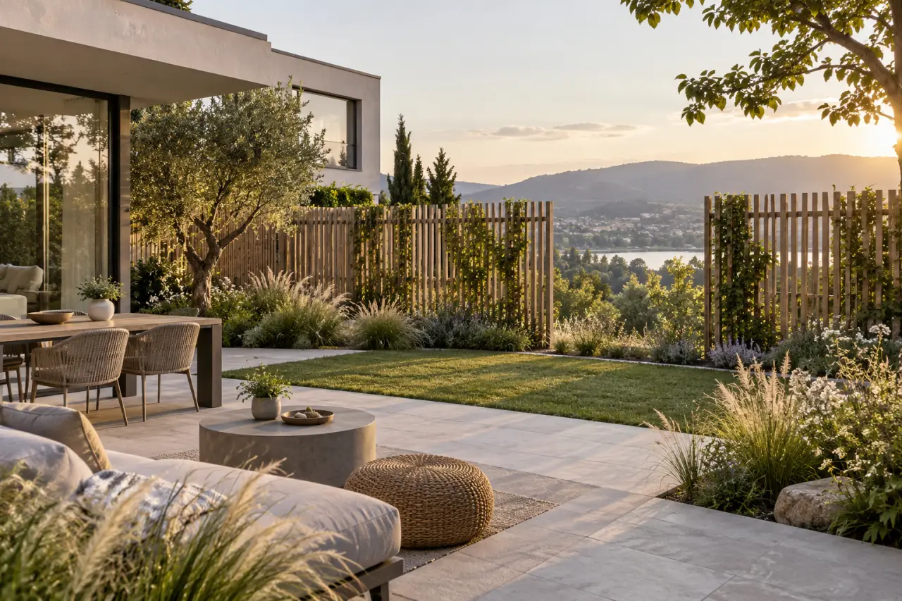 Une clôture de jardin originale protège l’intimité sans fermer les perspectives