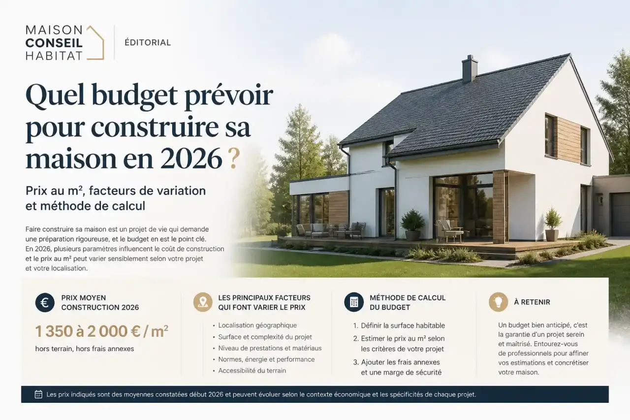 Quel budget prévoir pour construire sa maison en 2026 ? Prix au m², facteurs de variation et méthode de calcul
